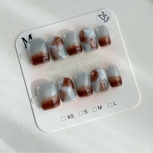 Handmade Press-On Nails Size M | Reusable | Full Set w/ Prep Kit | Brand New 383